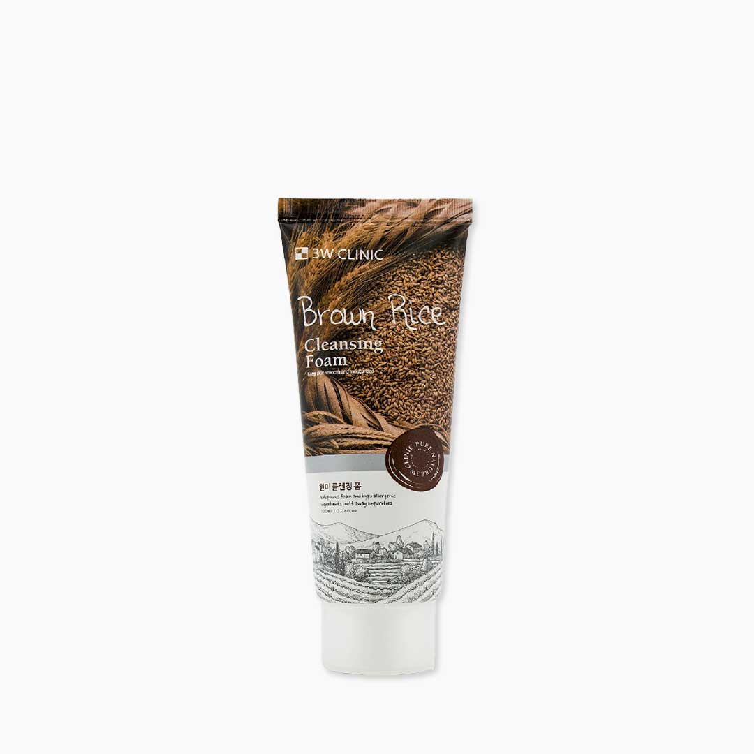 3w clinic cleansing foam brown rice – 100 ml