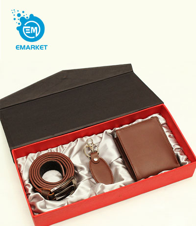 Leather Wallet, Belt & Key Ring - Gift Box